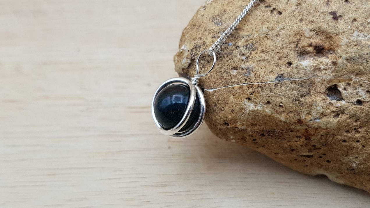 Minimalist Bloodstone pendant necklace. March birthstone