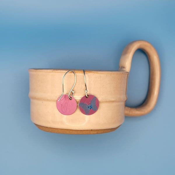 Handmade Aluminium and Silver Reversible Earrings - 012