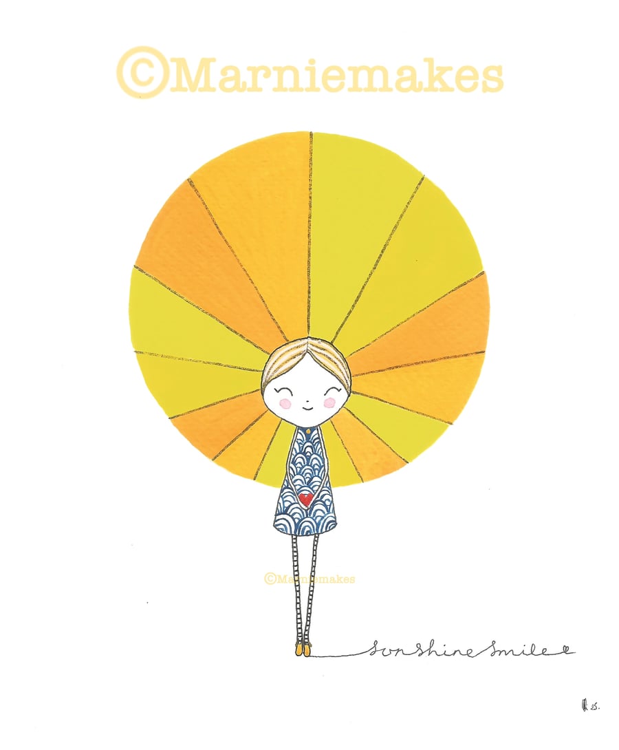 Sunshine Smile - A5 Giclee Print 