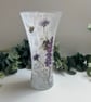 Decoupage Glass Vase:  Floral & Bee Design, Home Decor, Upcycled