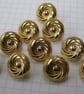 10 Small Gold Swirl Shank Buttons - Image 1