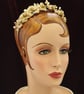 Book paper rose flower tiara for bride with choice of book, vintage faux pearls