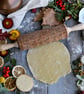 Geometric pattern embossing wooden rolling pin, laser engraved. - Image 1