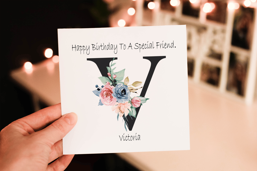 Letter Art Special Friend Birthday Card, Card for Friend, Birthday Card