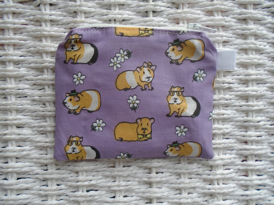 Purple Guinea Pig Purse or Card Holder 