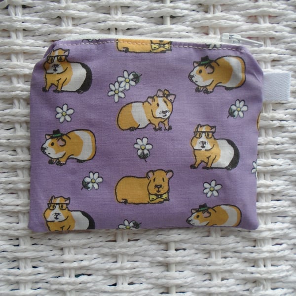 Purple Guinea Pig Purse or Card Holder 