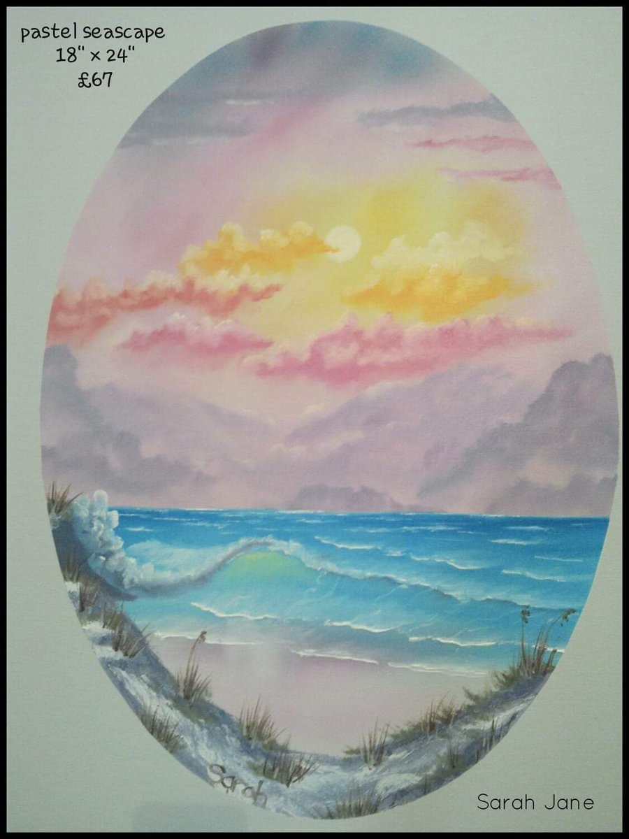 Pastel seascape original oil painting