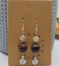 Sterling Silver Red Tiger's Eye And Calcite Beaded Earrings With Spiral Charms - Image 4
