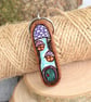 Fungi Fairy House. Pyrography key ring. - Image 2