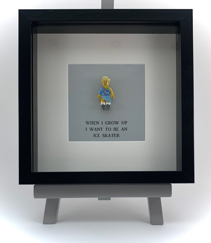 When I grow up I wasn't to be an Ice skater mini Figure frame