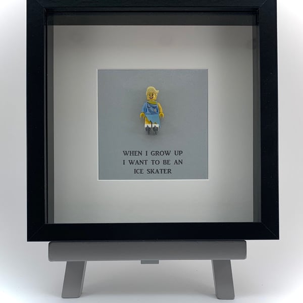 When I grow up I wasn't to be an Ice skater mini Figure frame