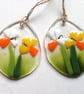 Fused Glass Daffodil Suncatcher: Easter Egg Decoration - Image 10