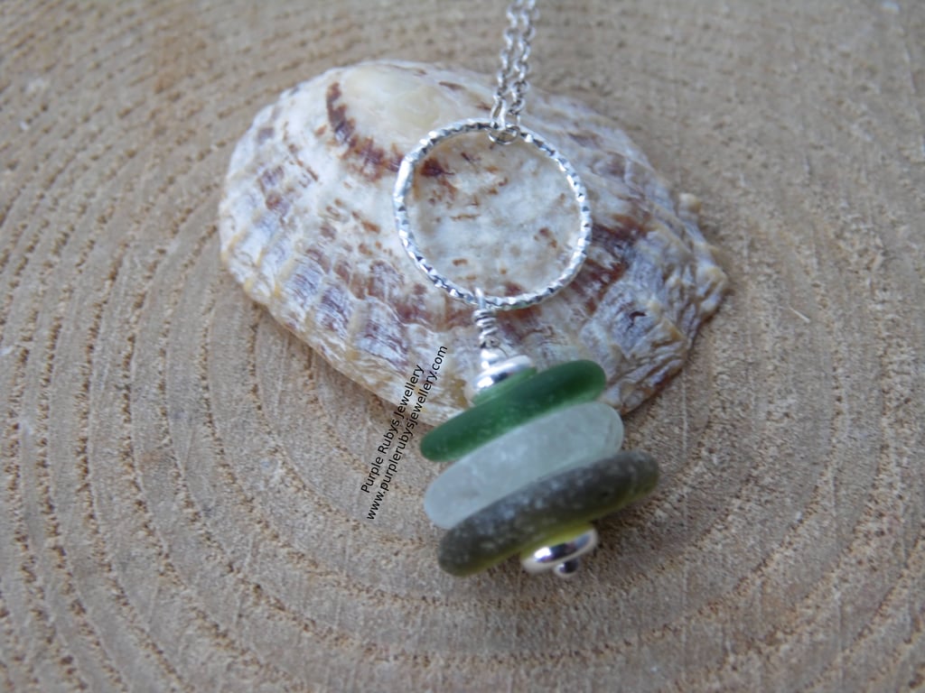 Cornish Sea Glass Stack Necklace Marazion Portreath N625