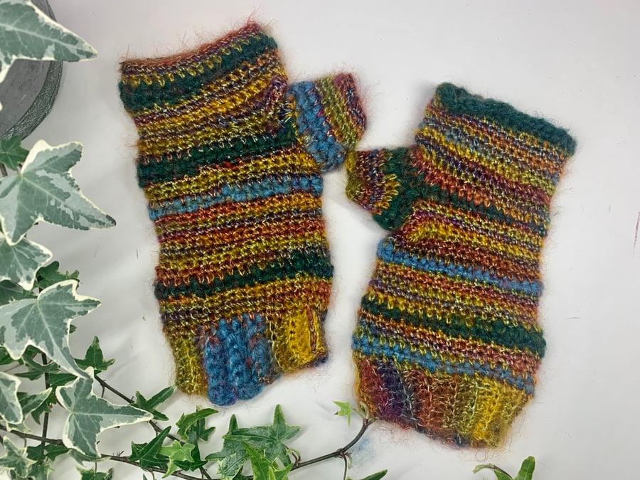 Wrist warmers fingerless gloves.