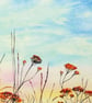 Colourful Watercolour Print: Summer Fields  Landscape Bespoke Art - Image 4