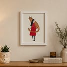 Cat and woman drawing 