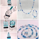 Crystal jewellery set, necklace, bracelet, earrings 