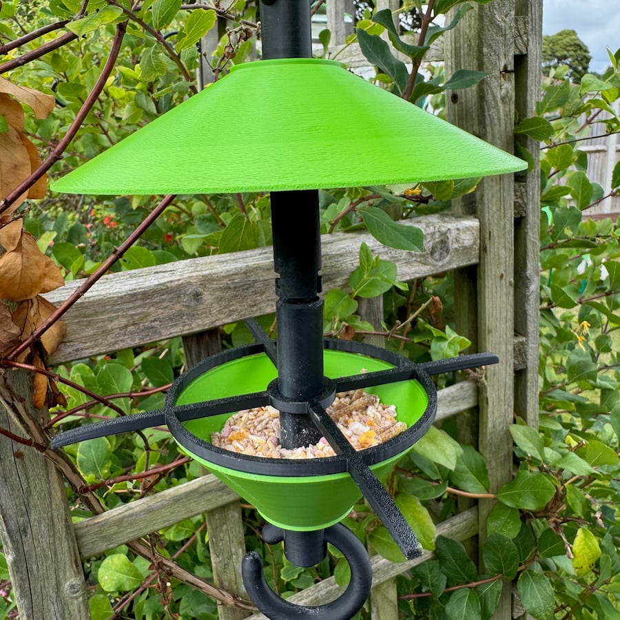 Colourful Hanging Bird Feeder with Rain Hat and Perch