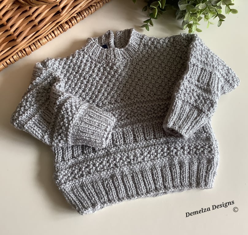 Baby Hand Knitted Textured Jumper 6-9 months size