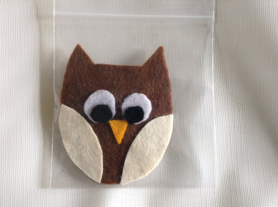 Brown Owl Broach