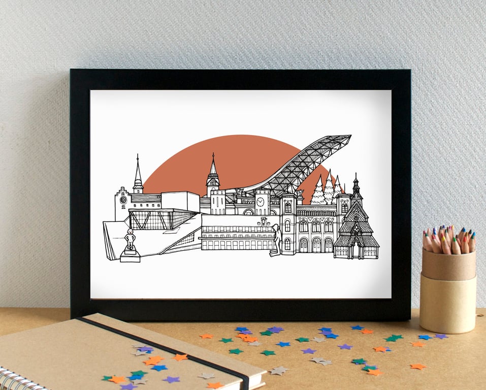 Oslo Skyline Art Print
