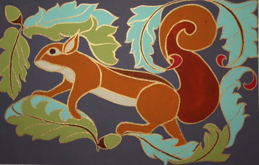 Red Squirrel, Original Painting
