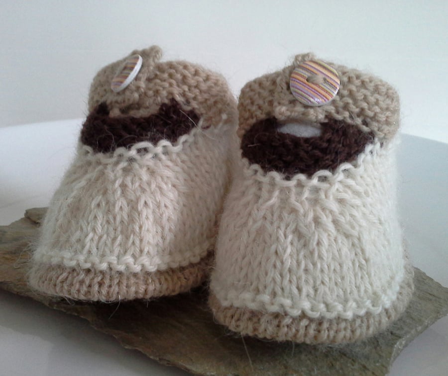 Luxury Pure 'Baby Alpaca' Baby Shoes  0-6 months