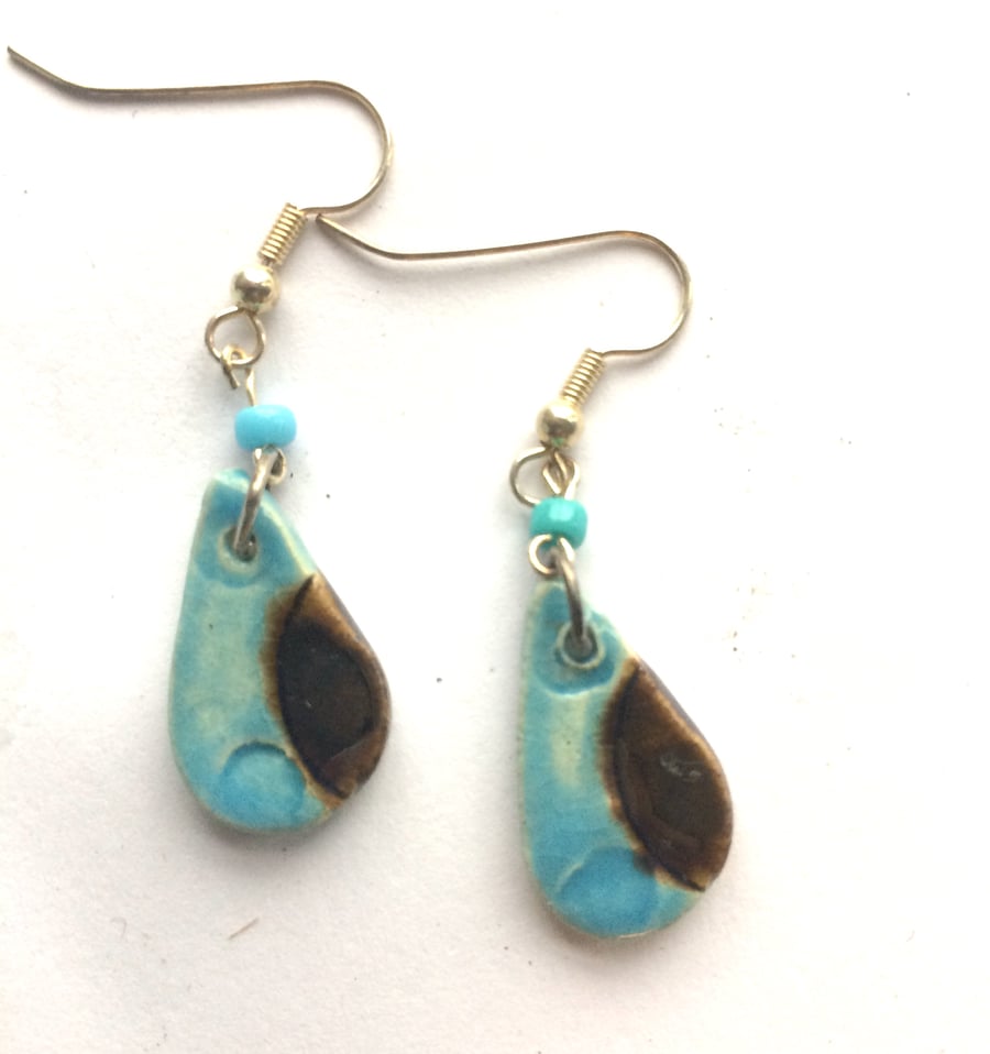 Small turquoise drop earrings 