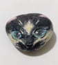 Hand-Painted Pebble – Siamese Cat Portrait with Blue Eyes - Image 2
