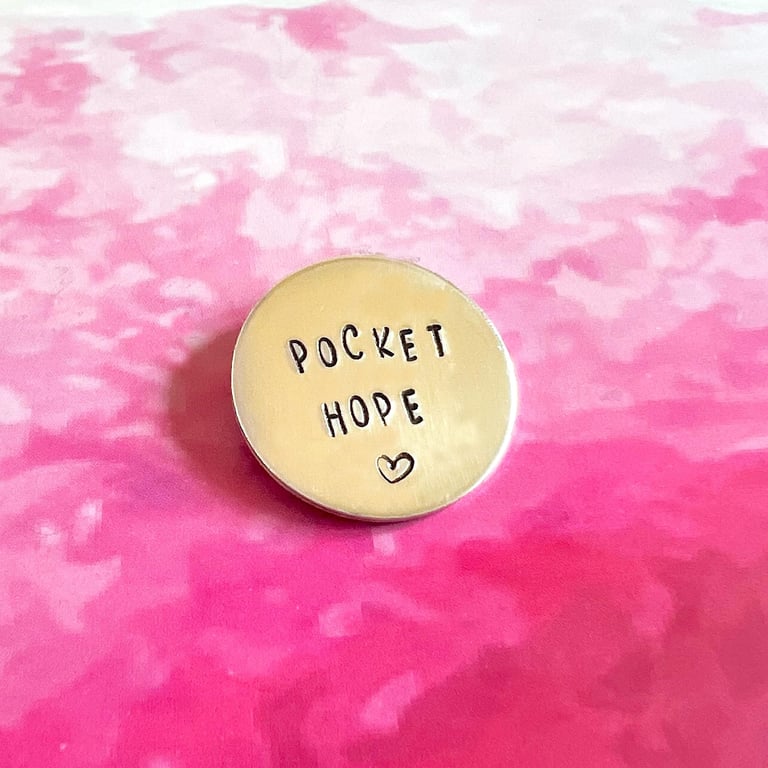 Hand Stamped Pocket Hope Token: Thinking of You Gift