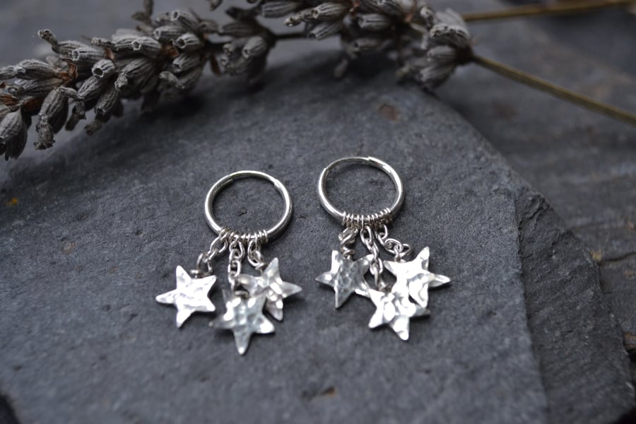 Silver star earrings