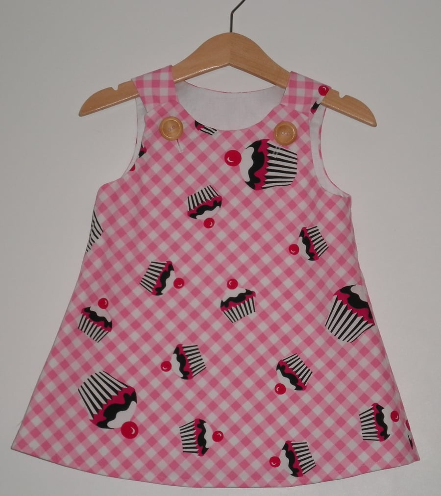 gingham cupcake dress 6 months,1,2,3,4 years .FREE POSTAGE