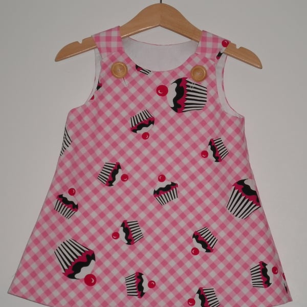 gingham cupcake dress 6 months,1,2,3,4 years .FREE POSTAGE
