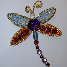 Beaded Dragonfly Brooch