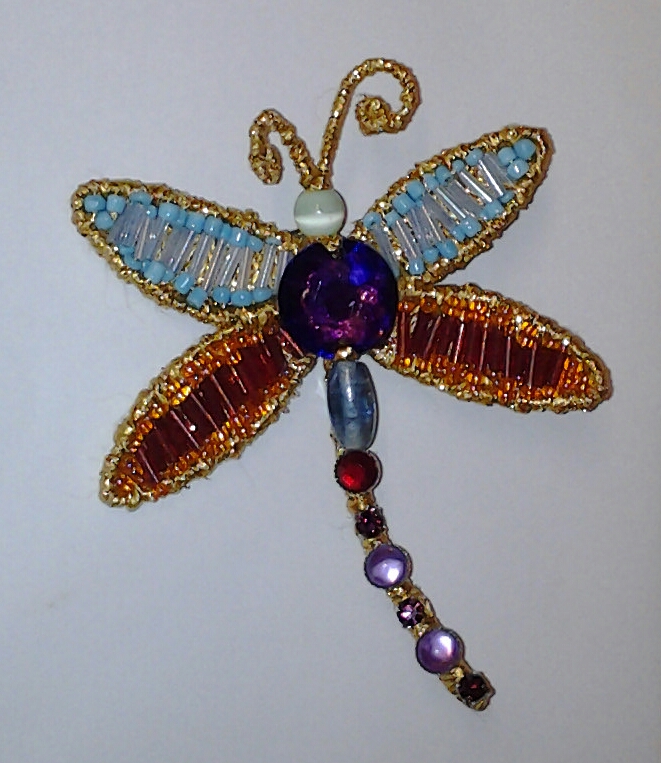 Beaded Dragonfly Brooch