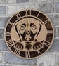 Roman Numeral Dog Wall Clock – Wooden Dog Gift