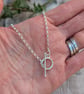 Sterling Silver T Bar Necklace - JBJ2068 - Image 2