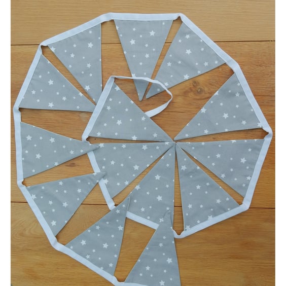 Bunting stars on silver for birthday or anniversary