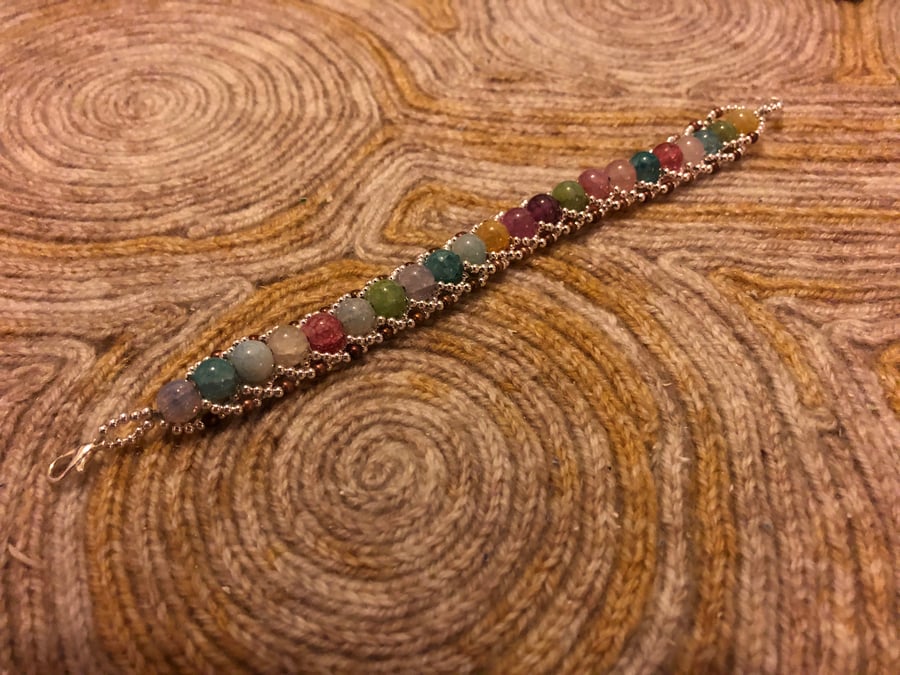 Glass beaded bracelet