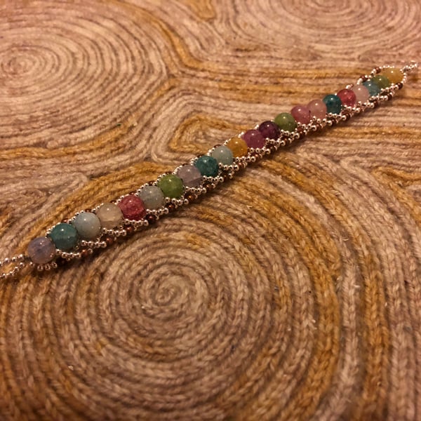 Glass beaded bracelet