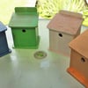 White coloured wild garden bird nesting box in kit form, self assembly kit.