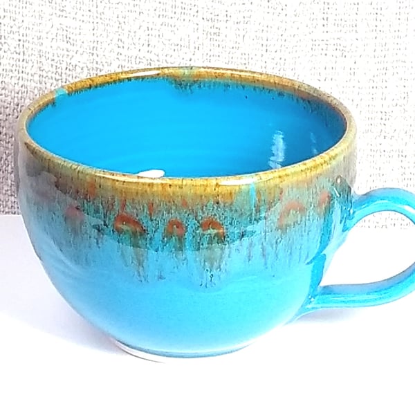 Very large Cup in Turquoise glaze