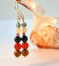 Carnelian, Agate And Copper Earrings - Handmade In Devon - Free UK Delivery - Image 2