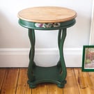 Green Floral Side Table