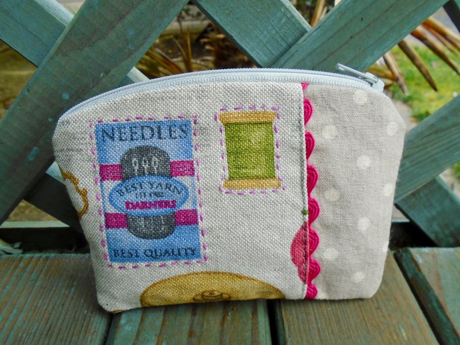 Cotton Sewing Purse - Notion Purse - Coin Purse 