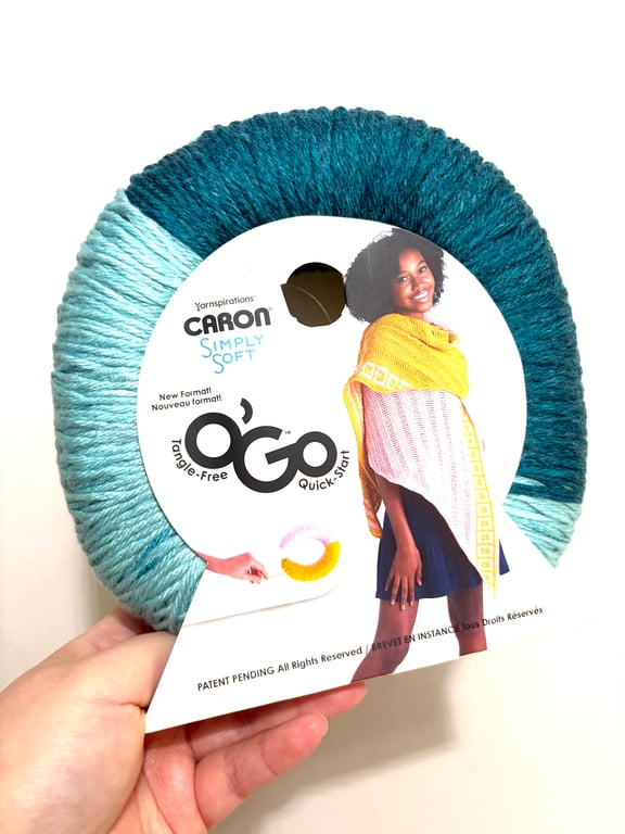 1 Pack x 141g CARON Simply Soft O'GO 100% Acrylic : Pagoda - Glacier