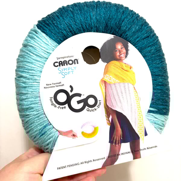 1 Pack x 141g CARON Simply Soft O'GO 100% Acrylic : Pagoda - Glacier