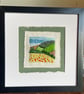 Poppy field landscape hand embroidered 'mini art' keepsake card (embroidery art) - Image 4