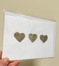 Real Pressed Leaf Trio of Hearts Handmade Card - Image 2