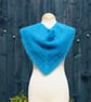 Pretty triangular lace shawl in vintage Kingfisher Blue mohair - design A516 - Image 7